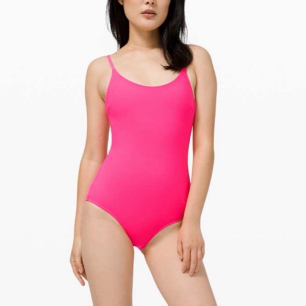 Lululemon Salt Laced One Piece Swimsuit Pink Highlight Size 12 Nwt